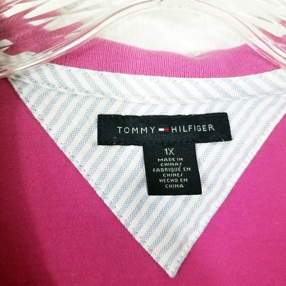 Plus Size Tommy Hilfiger Hot Pink Polo Shirt - Picture 8 of 8